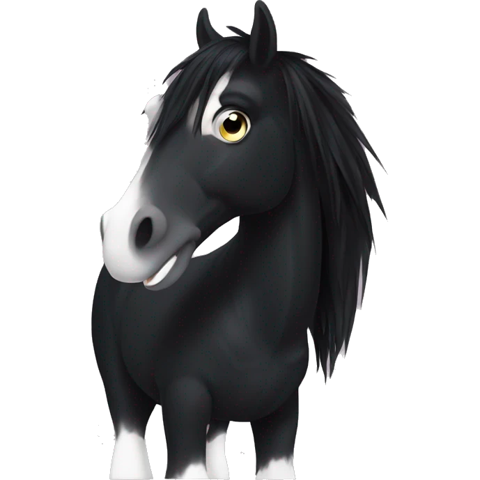Edgy Black Clydesdale  emoji