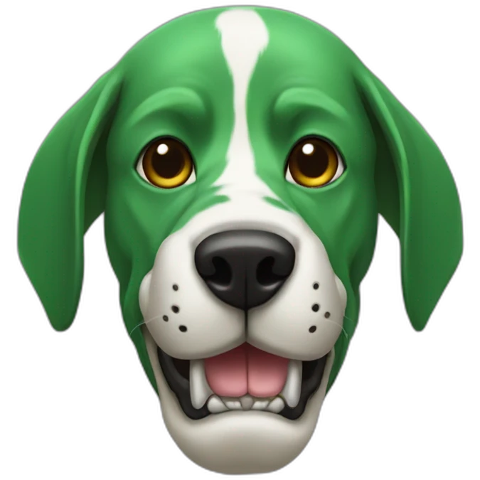 Green hound with a skull mask emoji