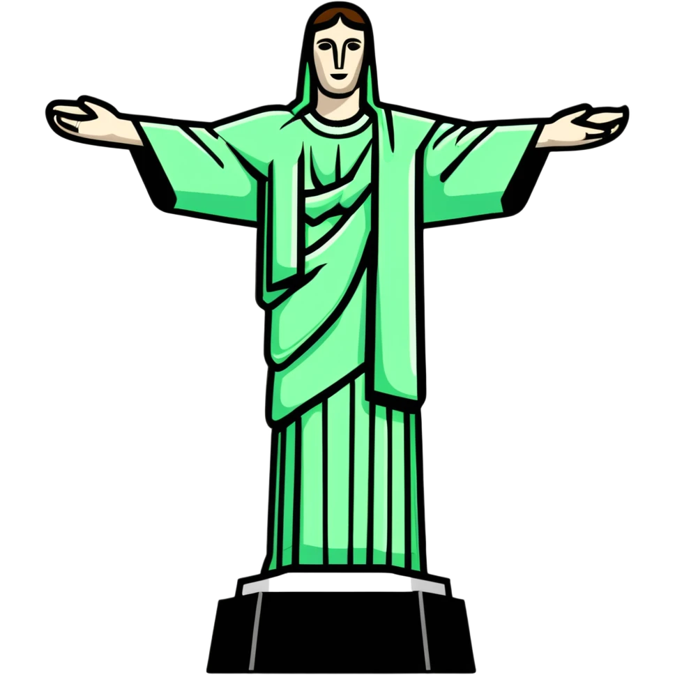 Christ the Redeemer statue in Rio de Janeiro emoji