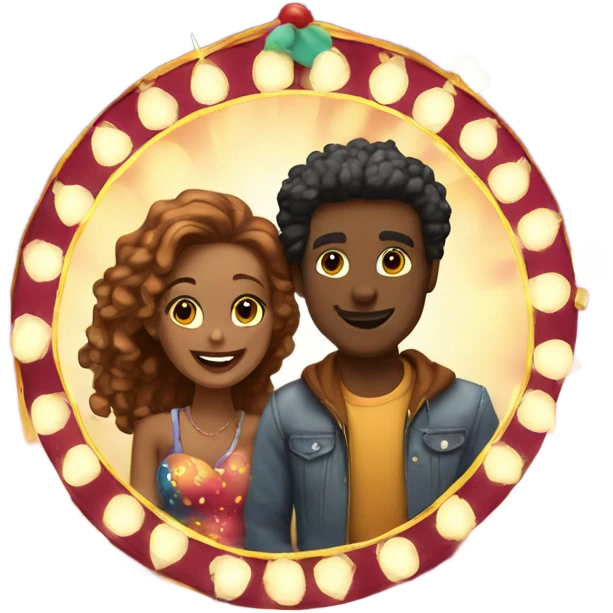 Romantic carnival date for beautiful couple emoji