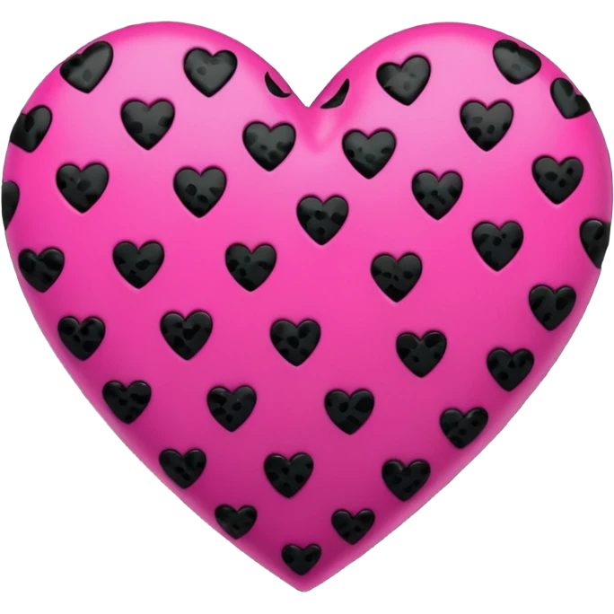 Hot pink heart with black leopard print emoji