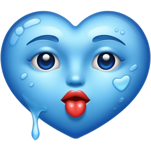 blue kiss mark emoji
