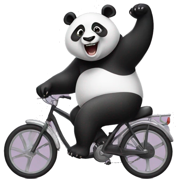 Panda dancing on a cycle emoji