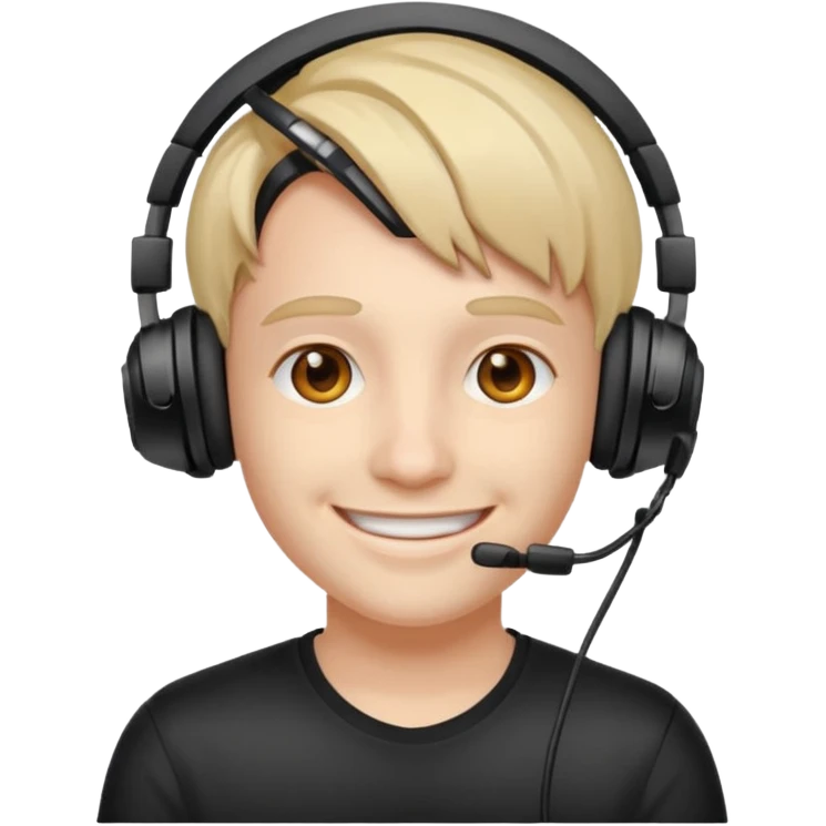 streamer with gaming head set emoji