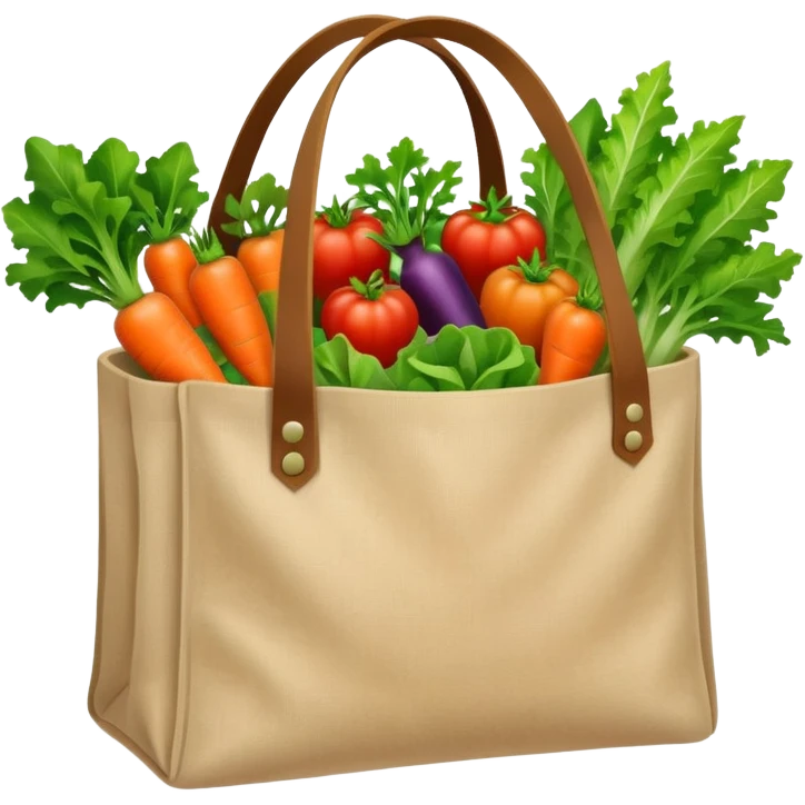 cartoon market bag. top view emoji