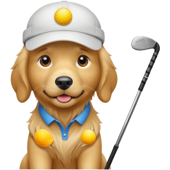 Golden retriever golfing  emoji
