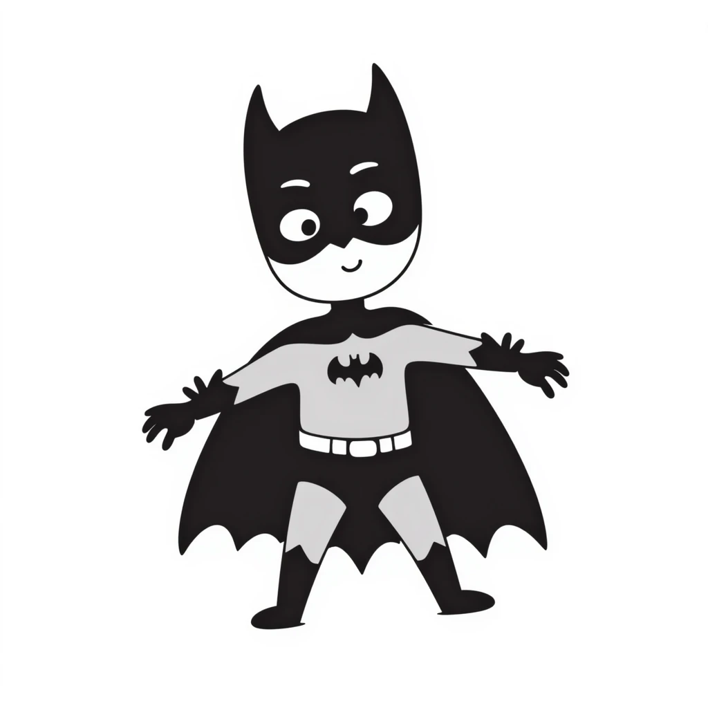 batman character hand drawn doodle style emoji