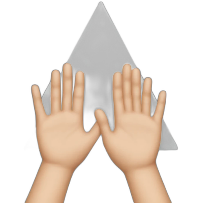 two-hands triangle emoji