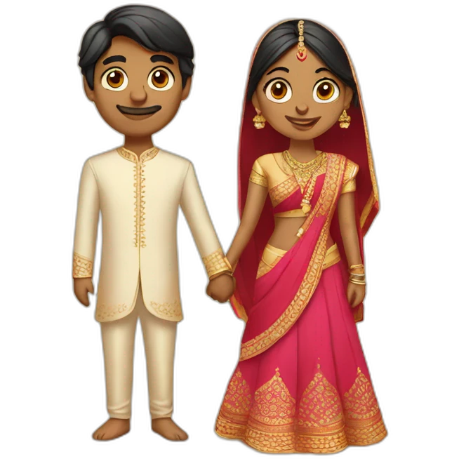 Indian couple getting married  emoji