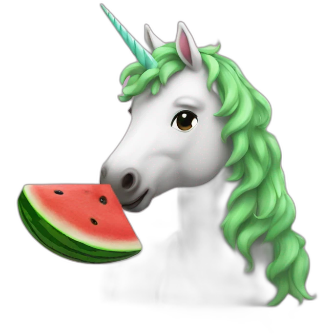 unicorn eating watermelon emoji
