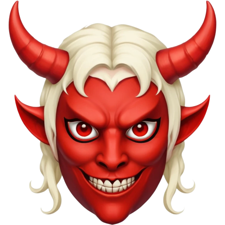 Un diavolo con una maschera da angelo emoji