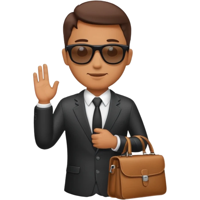 a businessman with sunglasses and a bag in his arm emoji