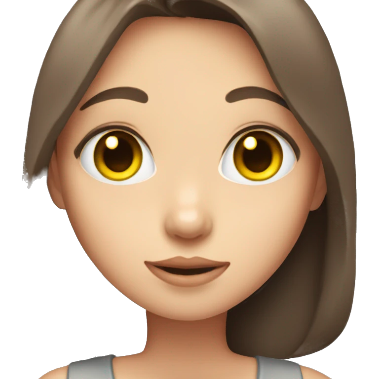 a blue-eyed girl with brown hair, a black cat with yellow eyes in her arms emoji