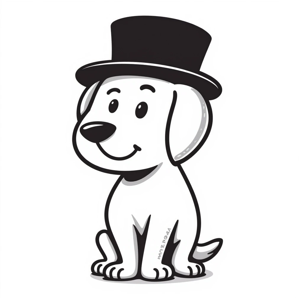 dog in a top hat emoji