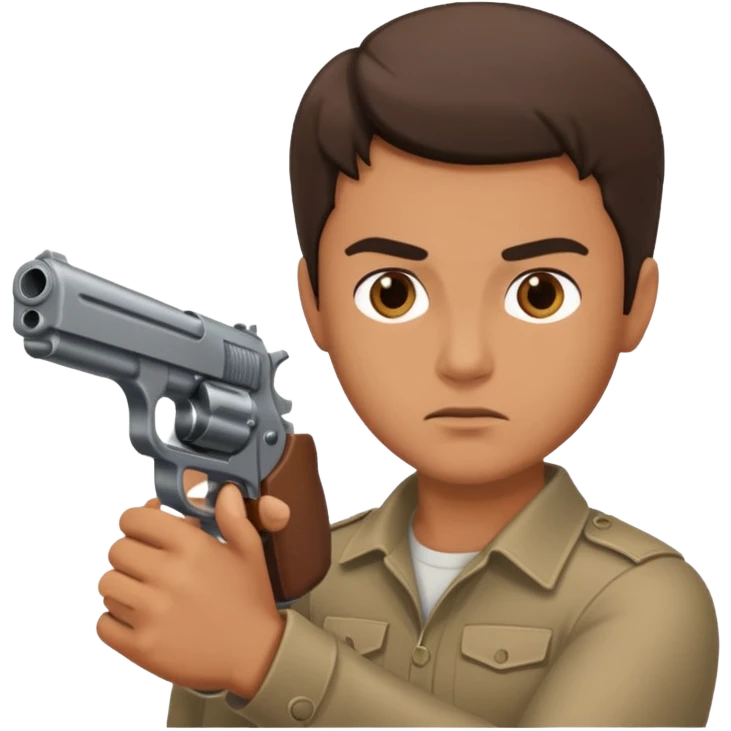 a guy shooting emoji