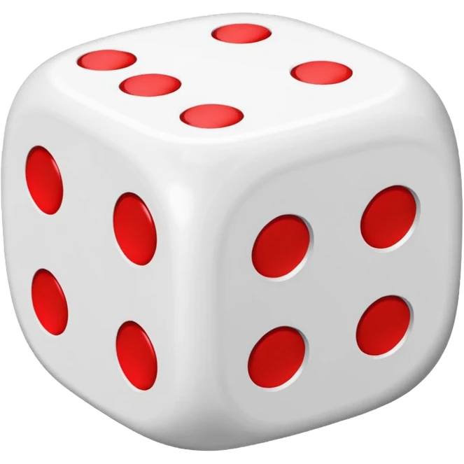 two dices in with red details emoji