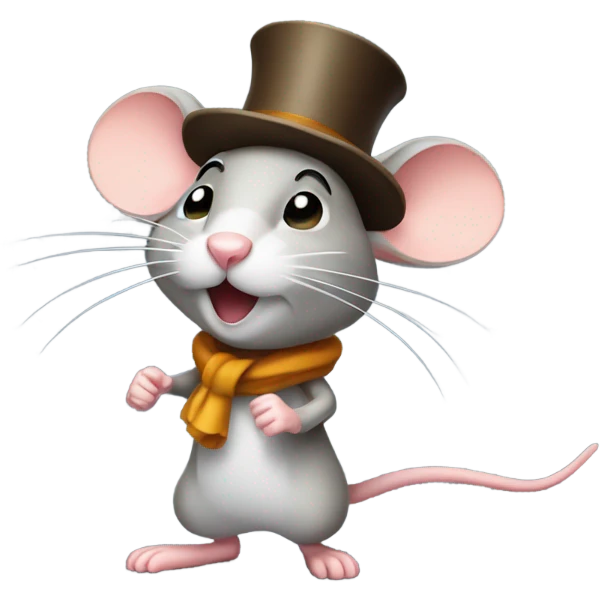 running mouse with hat emoji