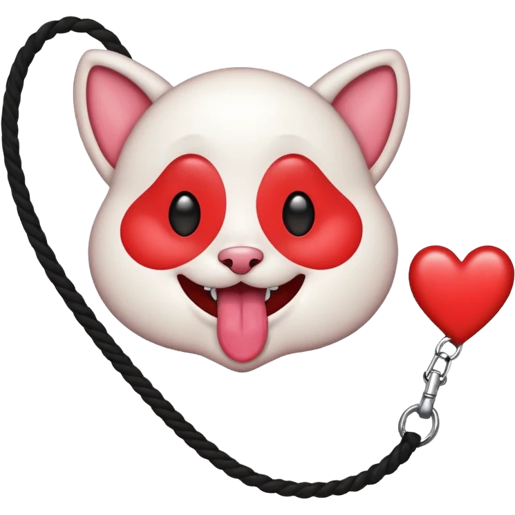 IOS heart eyes face with tongue out on leash emoji