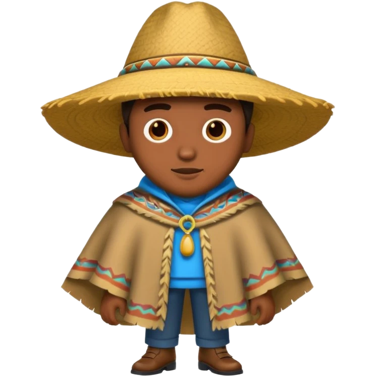 brown skin man with fashion pancho emoji