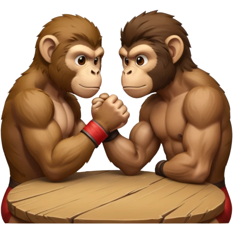2 monkey arm wrestling each other emoji