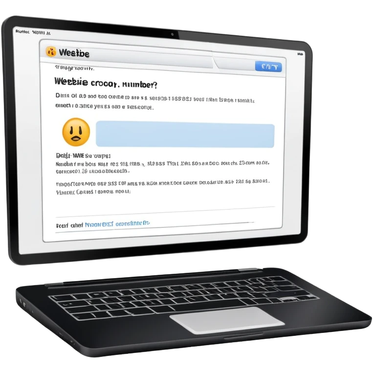 Website error with numbers on laptop emoji