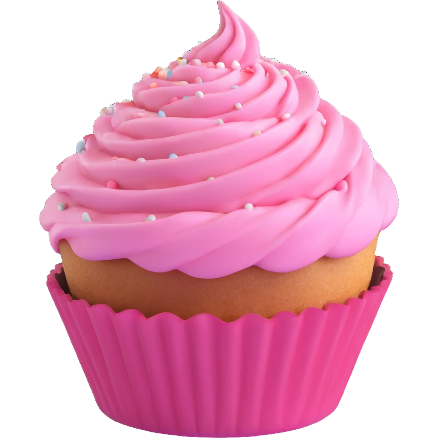 cupcake with pink icing emoji