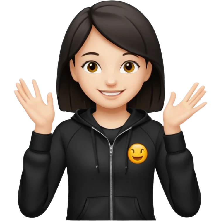 검은 트레이닝복  입은 초딩여자 아이. emoji