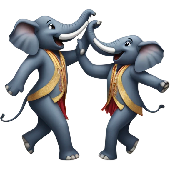 Dancing elephants emoji