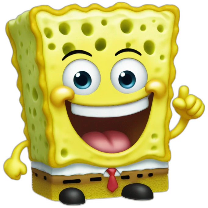 sponge bob with thumbs up emoji