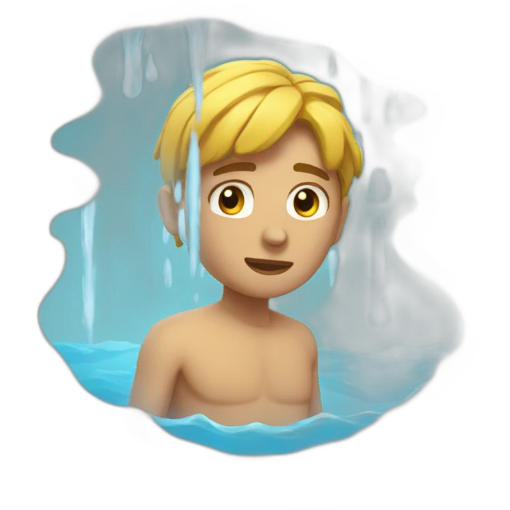 persona pensando en el agua calor emoji