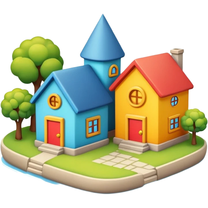 Gible-style little city and small home emoji
