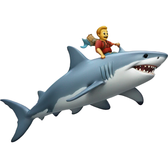 Shark riding a dolphin  emoji