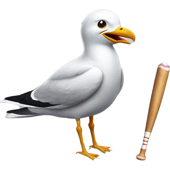 seagull with baseball emoji