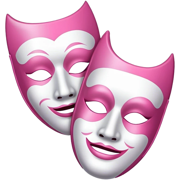 theater mask pink and white happy and sad emoji