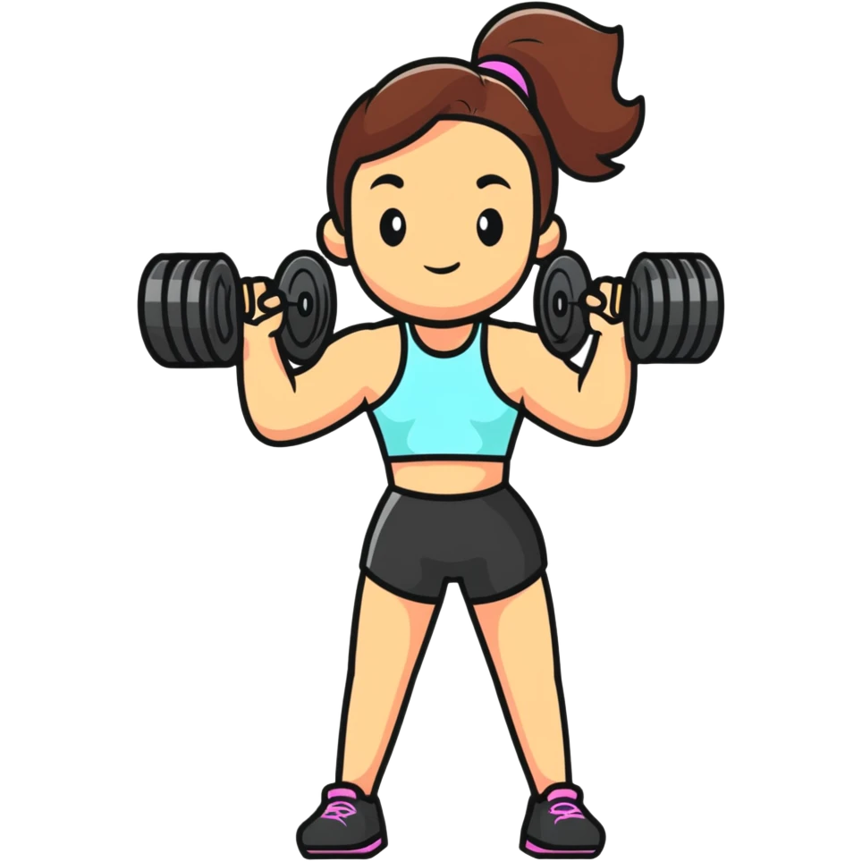 girl lifting a dumbbell emoji