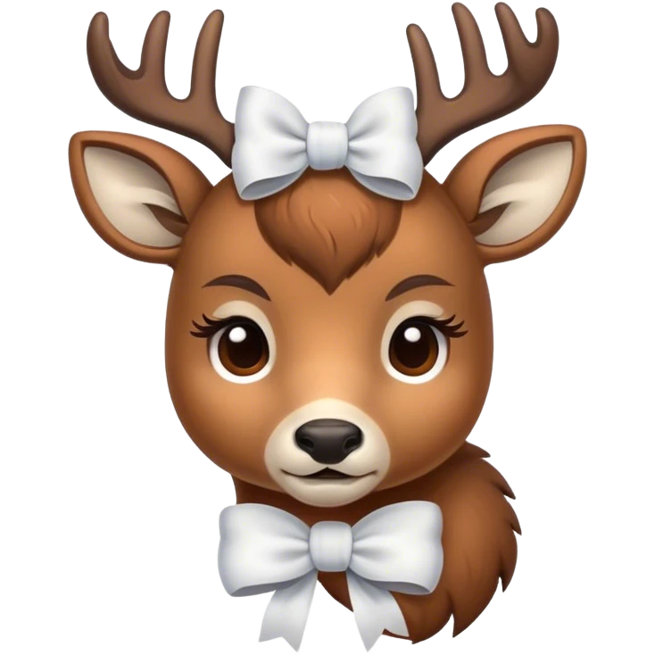 Deer with a white bow on head all sleepy emoji