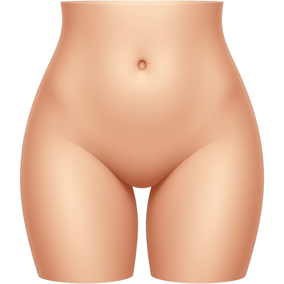 Entrepierna femenina desnuda, vista frontal emoji