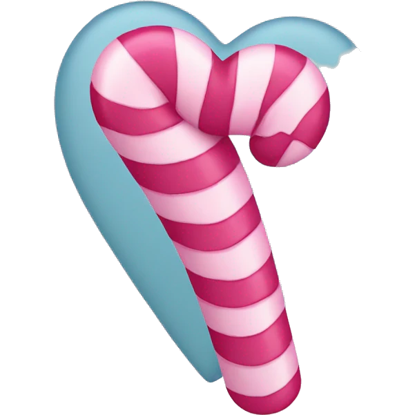 pink candy cane shaped into heart emoji