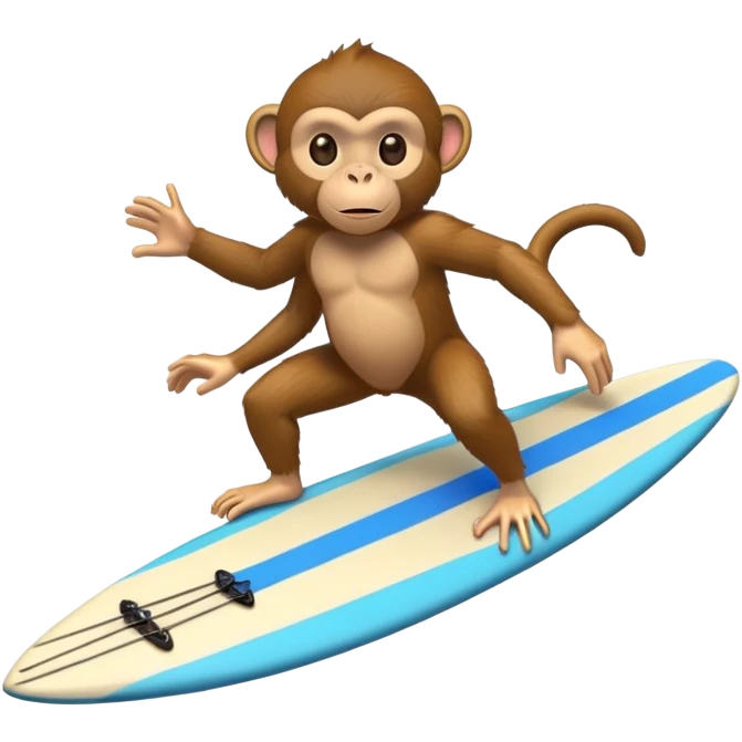 monkey riding a surfboard  emoji