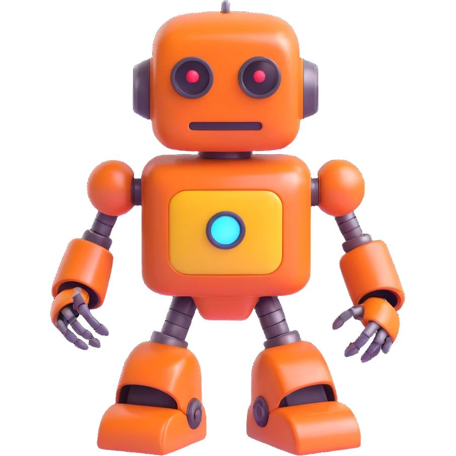 toy robot, 3D style, shiny and playful emoji