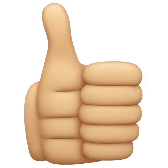 a thumbs up hand with two thumbs and seven fingers emoji