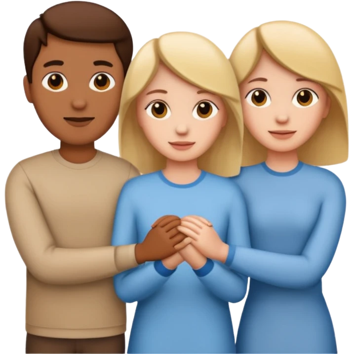 Three people holding hands emoji