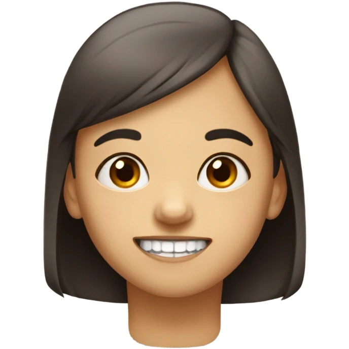 A child with 2 squint teeth and half-bald brown eyes emoji