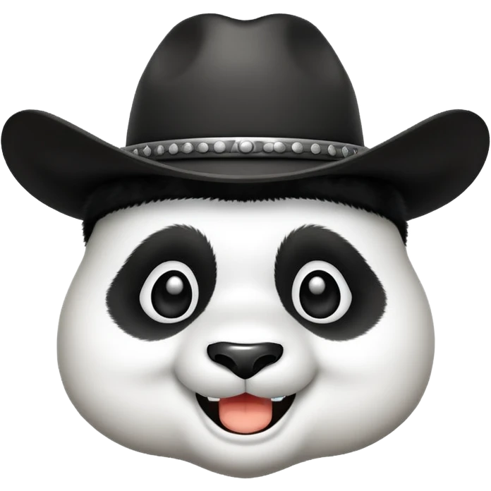 A panda head whit cowboy hat emoji