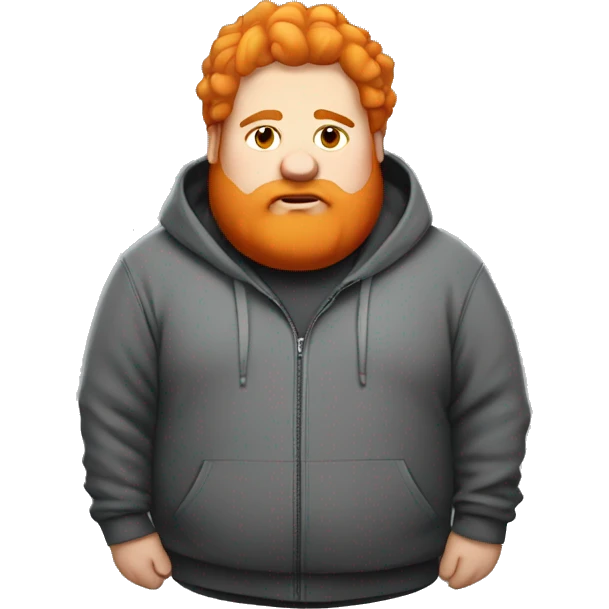 Fat dude with orange hair in a hoodie with a beard  emoji