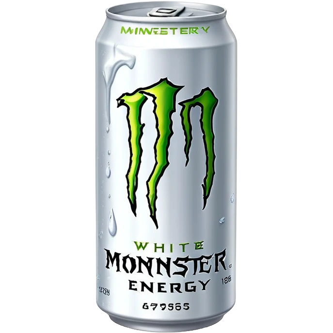 White monster energy drink can emoji