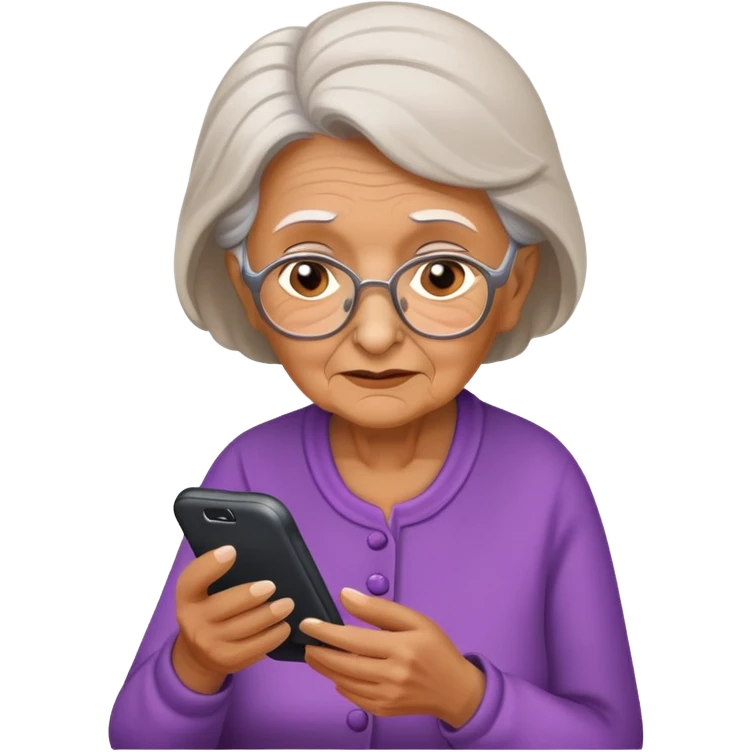 Old lady reading phone  emoji