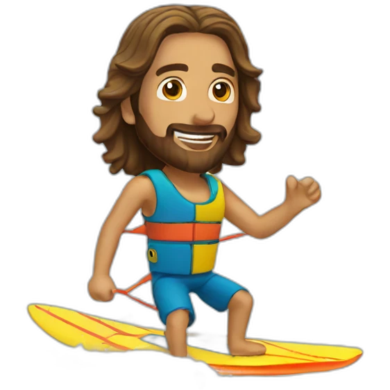 Jesus kitesurfing emoji