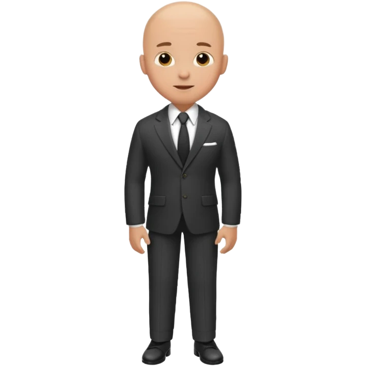 CUte bald man in suit emoji