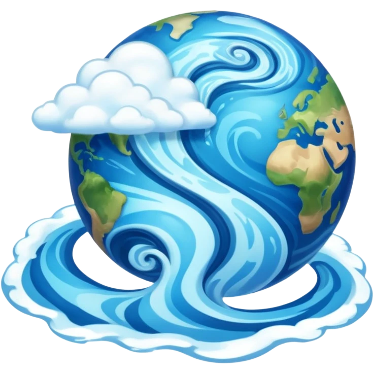 realistic planet with water emoji